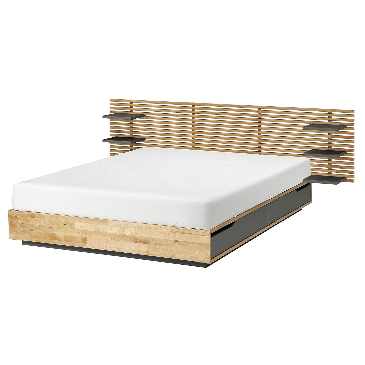 IKEA Кровать MANDAL 140x200 см Серый (ИКЕА МАНДАЛ) 496.159.88 Икеа