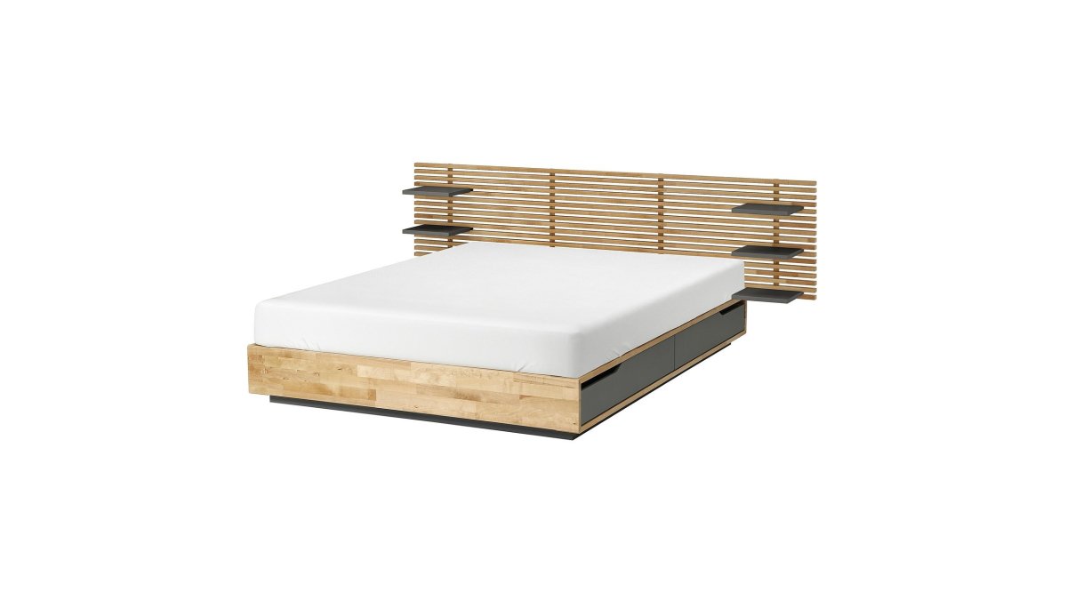 IKEA Кровать MANDAL 160x200 см Серый (ИКЕА МАНДАЛ) 296.159.89 Икеа