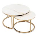 Комплект журнальних столів Mebel Elit MILANO Ceramic Marmur 2 шт Білий