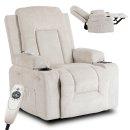 Крісло м'яке розкладне масажне з реклайнером Mebel Elit BOX 2 Бежевий
