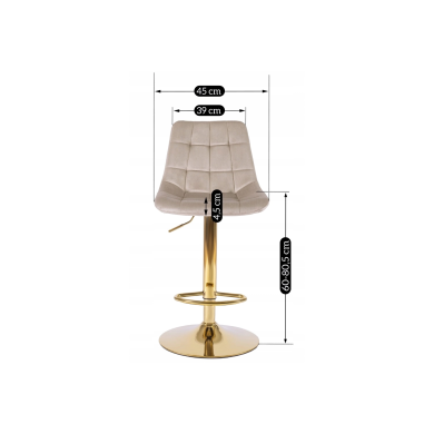 Барний стілець Mebel Elit ARCOS Welur Бежевый ME.ARCOS/BZ/ZL/V/H фото - 13