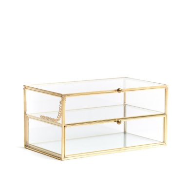 Шкатулка Homla GRAZIA 10х21х12 см | Золотой / Прозрачный 207322