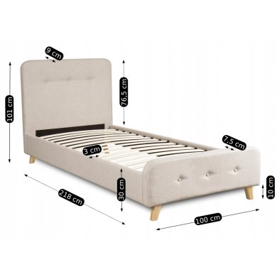 Кровать Mebel Elit MIKEL 2 90x200 см Бежевый - 9 Кровать Mebel Elit MIKEL 2 90x200 см Бежевый ME.MIKEL/90/BZ/T/LOZ фото - 9