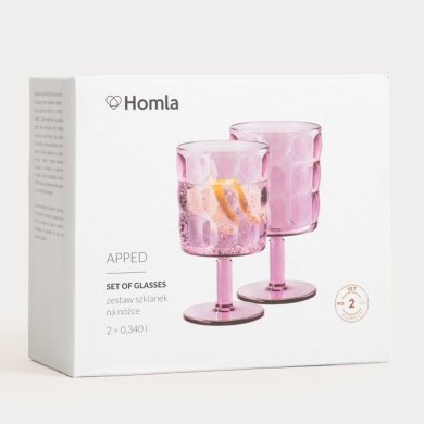 Набор бокалов Homla APPED 340 мл 2 шт Розовый 244606 фото - 6