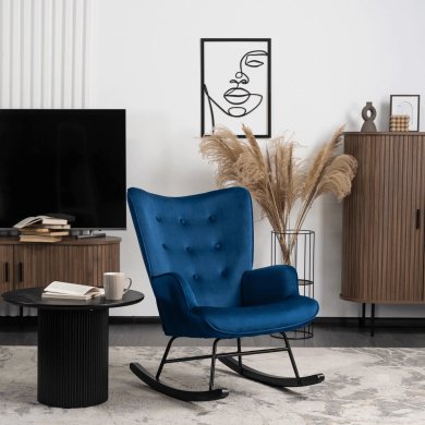 Кресло-качалка мягкое Mebel Elit ELIS Welur Синий ME.ELIS/GR/V/FW фото - 6