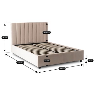Кровать Mebel Elit MARI Welur 120x200 см Бежевый ME.MARI/120/KR/V/LOZZPOJ фото - 9