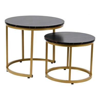 Комплект журнальних столів Kontrast SK110MCZ Marmur 2 шт Чорний - 2 Комплект журнальних столів Kontrast SK110MCZ Marmur 2 шт Чорний 6.06.14720 фото - 2