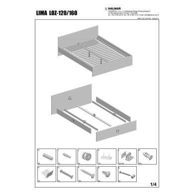 Кровать Halmar Lima | 120х200 / Белый V-PL-LIMA-LOZ_120-BIAŁY фото - 4
