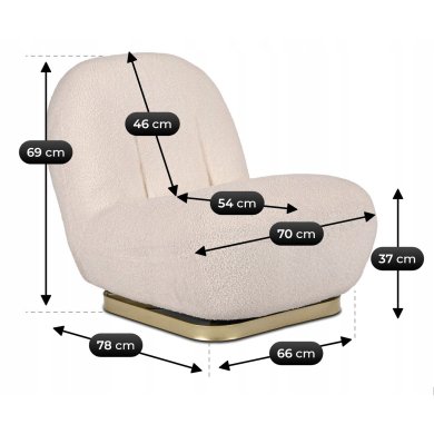 Кресло мягкое поворотное Mebel Elit SONNY Boucle Кремовый ME.SONNY/KR/ZL/TB/FW фото - 10