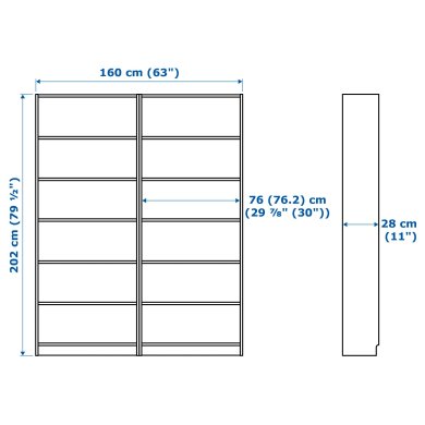 IKEA Стеллаж BILLY Черный (ИКЕА БИЛЛИ) 19020475 фото - 2