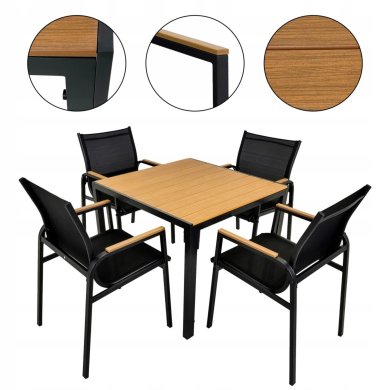 Комплект садових меблів Kontrast ALLEN FUERTE 90 Дерево 67676 фото - 3