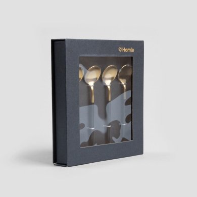 Набір десертних ложок Homla NOIA 4 шт Чорний 239060 фото - 6