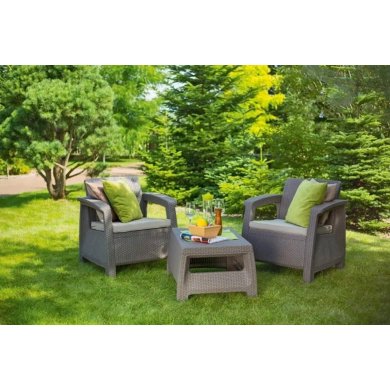 Комплект садових меблів Keter CORFU 2 WEEKEND Капучино 227630 фото - 2