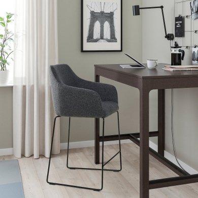 IKEA Барный стул TOSSBERG Темно-серый (ИКЕА ТОССБЕРГ) 00568238 фото - 2