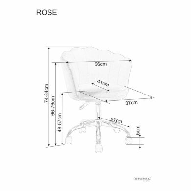 Офісне крісло Signal ROSE Welur Рожевий OBRROSEVRA фото - 6