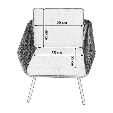 Комплект садових меблів Kontrast VENEZIA Сірий - 14 Комплект садових меблів Kontrast VENEZIA Сірий 5.05.13051 фото - 14
