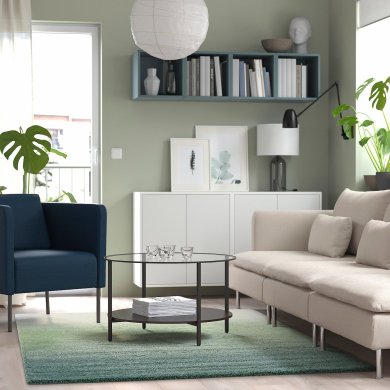 IKEA Килим HOTELLRUM 160х230 см Зелено-білий (ИКЕА ОТЕЛЬРУМ) 50578107 фото - 2