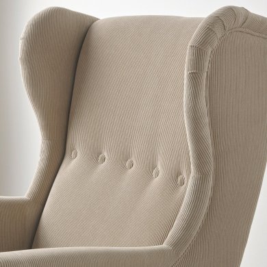 IKEA Крісло м'яке з пуфом STRANDMON Бежевий (ИКЕА СТРАНДМОН) 79483905 фото - 3