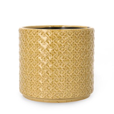 Кашпо Homla RATTAN 16x14,5 см | Горчичный 206327 фото - 3