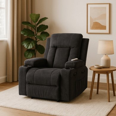 Кресло мягкое раскладное массажное с реклайнером Mebel Elit BOX 2 Черный ME.BOX2/CZ/T/FW фото - 14