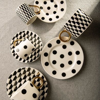 Чашка с блюдцем Homla LUNYA 100 мл Принт 241510 фото - 5