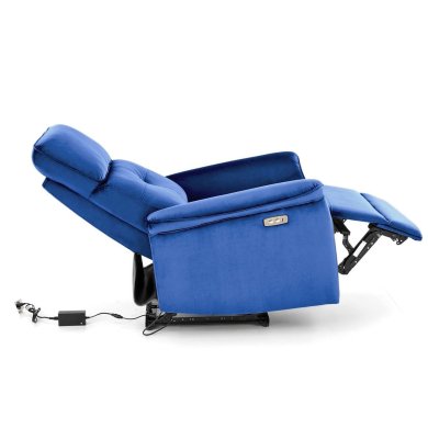 Кресло мягкое раскладное с реклайнером Halmar SEMIR Welur Синий V-CH-SEMIR-FOT-GRANATOWY фото - 5