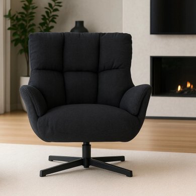 Крісло м'яке поворотне Mebel Elit REAL Чорний ME.REAL/CZ/CZ/T/FW фото - 7