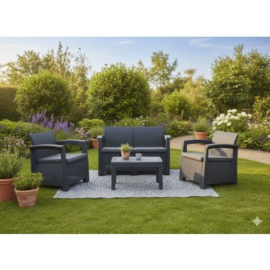 Комплект садових меблів Garden Line BART Антрацит ZUM6454 фото - 7