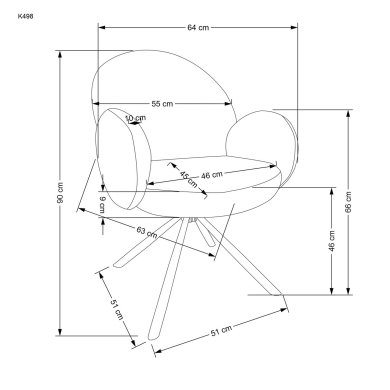 Обеденный стул поворотный Halmar K498 Пепельный V-CH-K/498-KR-POPIELATY фото - 14