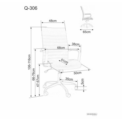 Офісне крісло Signal Q-306 Чорний OBRQ306C фото - 5
