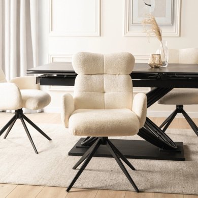 Обідній стілець поворотний Mebel Elit ALVARO Boucle Кремовий ME.ALVARO/KR/TB/K фото - 6