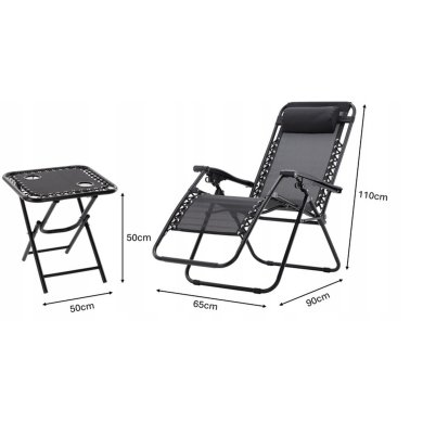 Складной шезлонг Garden Line LEZ7838 Черный - 6 Складной шезлонг Garden Line LEZ7838 Черный LEZ7838 фото - 6