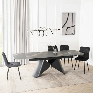 Раскладной обеденный стол Mebel Elit VERONA Marmur Черный ME.VERONA/CZZL/CZ/CER/S160-220 фото - 7