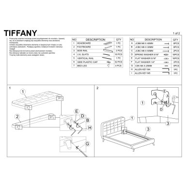 Кровать Signal Tiffany | 90х200 / Серый / Дуб TIFFANY90SZ фото - 3