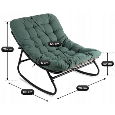 Кресло-качалка мягкое Mebel Elit AURORA Зеленый ME.AURORA/Z/T/FW фото - 9