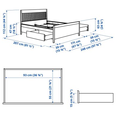 IKEA Кровать IDANAS 160x200 см Белый (ИКЕА ИДАНАС) 89392226 фото - 5