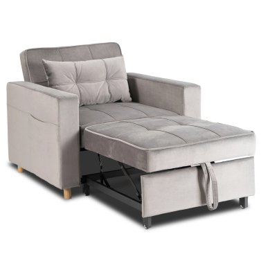 Кресло мягкое раскладное Mebel Elit SOLOR Welur Серый ME.SOLOR2/P/V/FW фото - 7