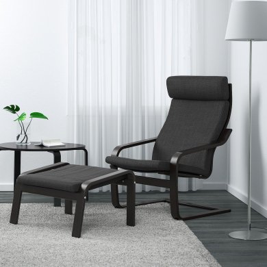 IKEA Крісло-качалка з підставкою POANG Темно-сірий (ИКЕА ПОАНГ) 79484245 фото - 7
