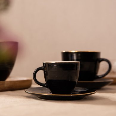 Чашка с блюдцем Homla ELLIE 90 мл | Черный 159549 фото - 6