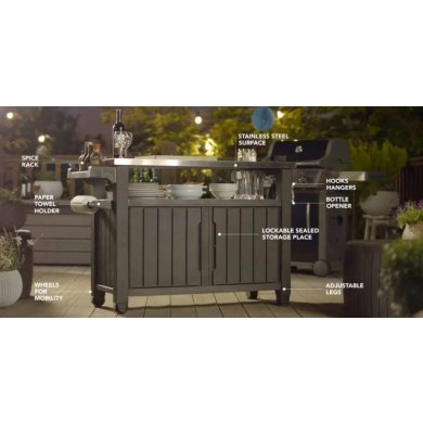 Садовий стіл-бар для барбекю Keter UNITY XL Коричневий 230409-1 фото - 10