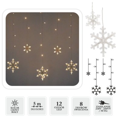 Новогодняя гирлянда Chomik 8/12 LED 5 м Теплый-белый LED4000