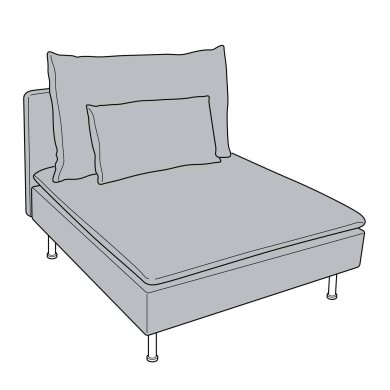 IKEA Каркас 1-местной секции SODERHAMN (ИКЕА СЕДЕРХАМН) 00223878