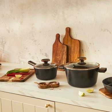 Каструля з кришкою Duka Noble Cook 4100 мл Чорний/Бронзовий 2220046 фото - 4