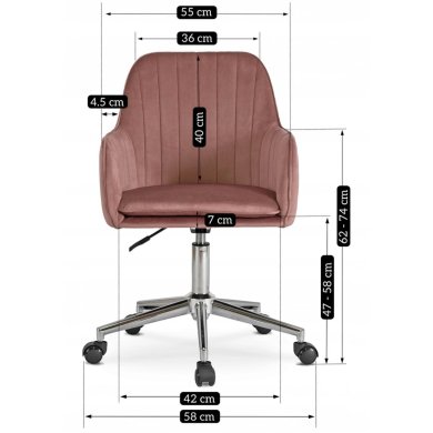 Офисное кресло Mebel Elit TOM Welur Розовый - 9 Офисное кресло Mebel Elit TOM Welur Розовый ME.TOM/R/CH/V/FO фото - 9