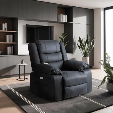 Кресло мягкое раскладное массажное с реклайнером Mebel Elit JASPER 2 Черный ME.JASPER/CZ/E/FW фото - 11