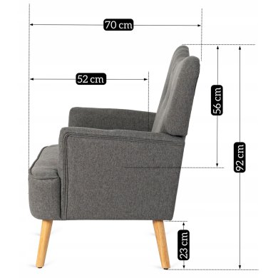 Кресло мягкое Mebel Elit BUNNY Темно-серый ME.BUNNY/CP/DK/T/FW фото - 13