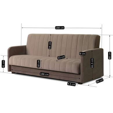 Розкладний диван Mebel Elit PORTO Бежевий PPHUE.PIEER/PAROS3/WER фото - 11