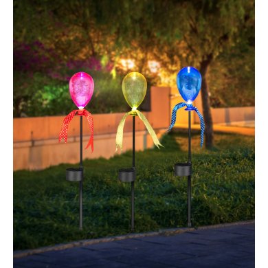Набір світильників на сонячній батареї Garden Line BALONIK 3 шт Різнокольоровий SOL6162 фото - 2