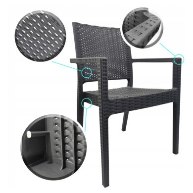 Садовый стул Kontrast KP103 Серый - 2 Садовый стул Kontrast KP103 Серый 5.90.211309 фото - 2