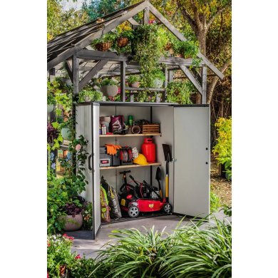 Садовый шкаф Keter PREMIER HIGH STORE 1400 л Серый 246948 фото - 4